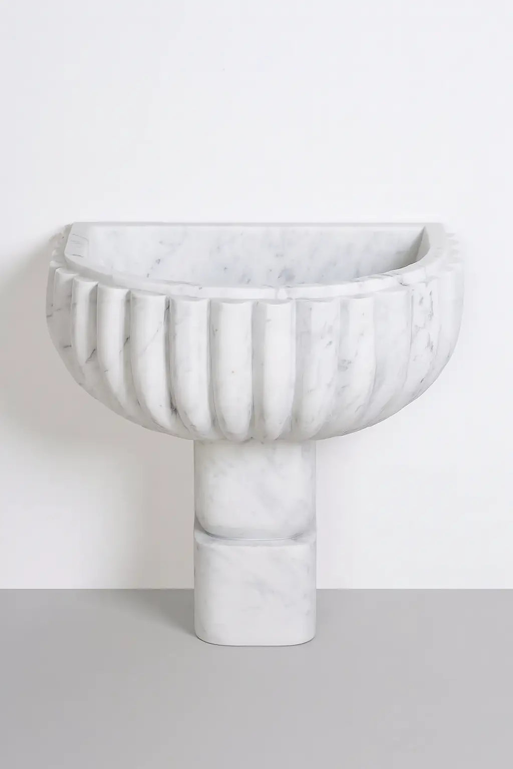 Freestanding Moroccan White Marble Sink