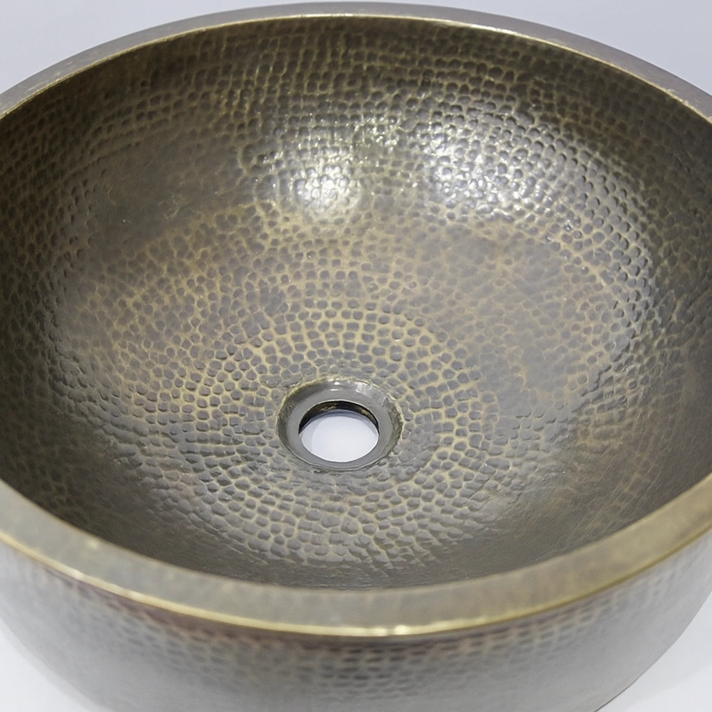 Rustic Exposed Hammered Bronze Washbasin Vessel Sink