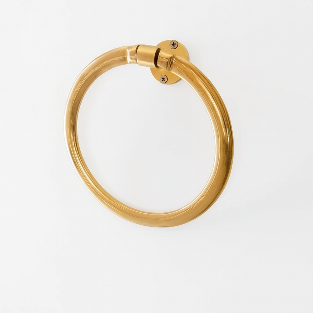 Flat Unlacquered brass Ring For Bathroom