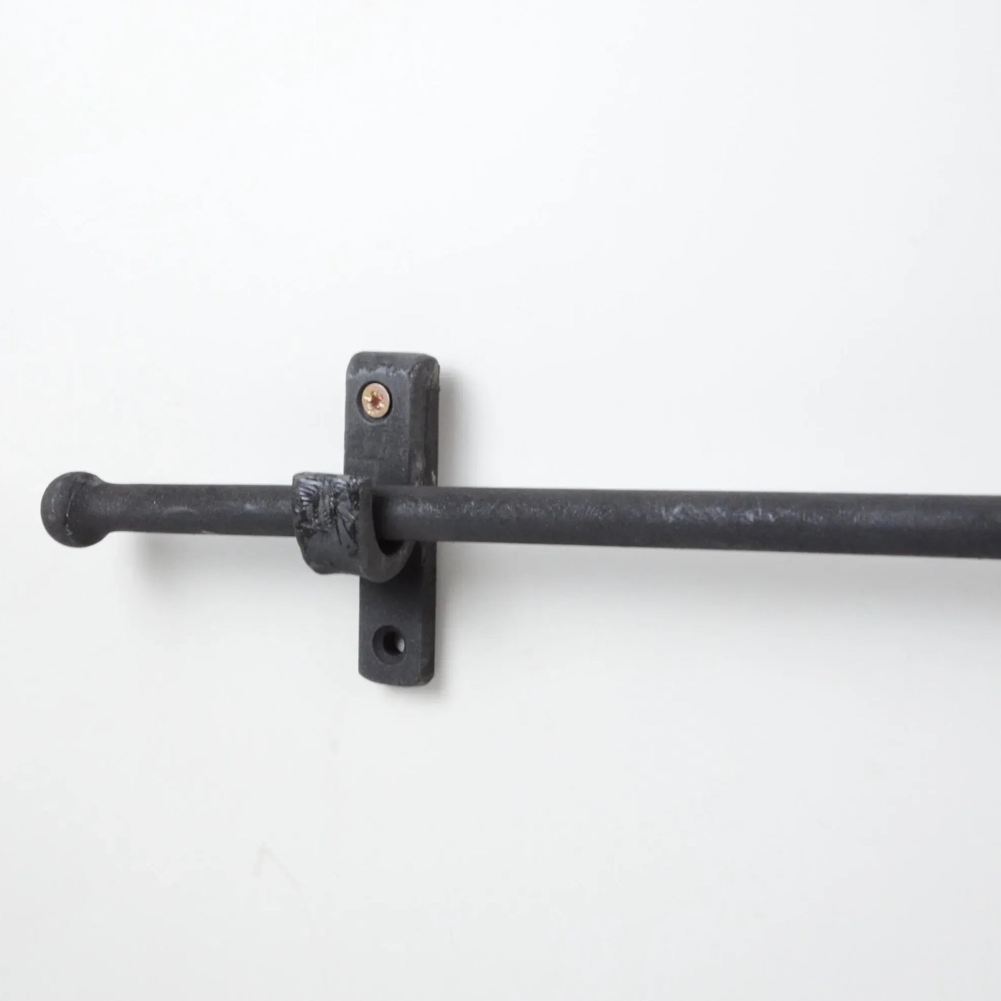 Black Wrought Iron Curtain Rod with Wall-Mounted Bracket for Rustic and Industrial Home Décor – Atlas Finest