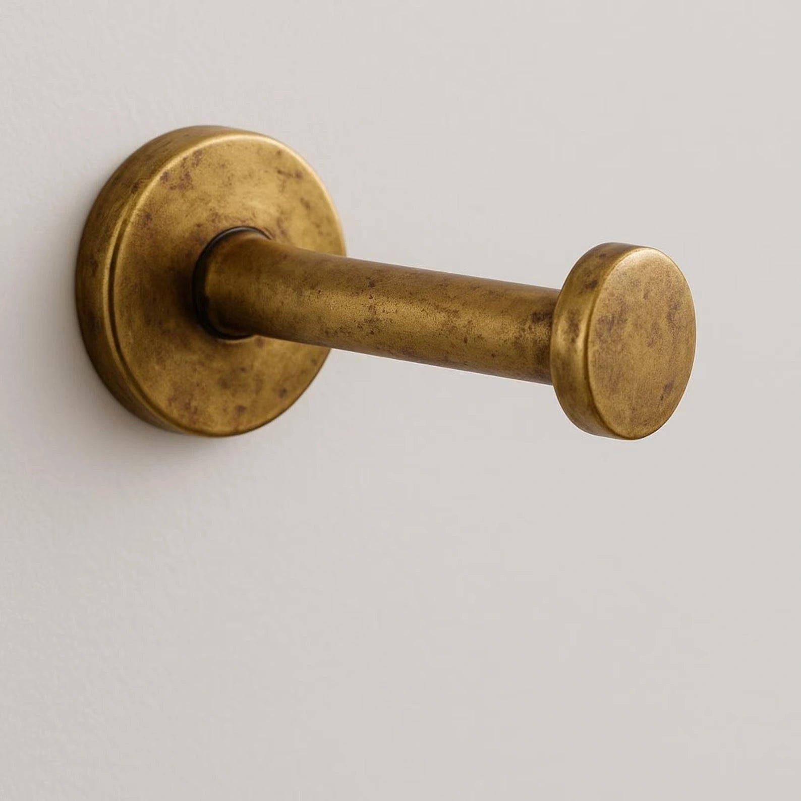 Close-up of aged brass patina finish