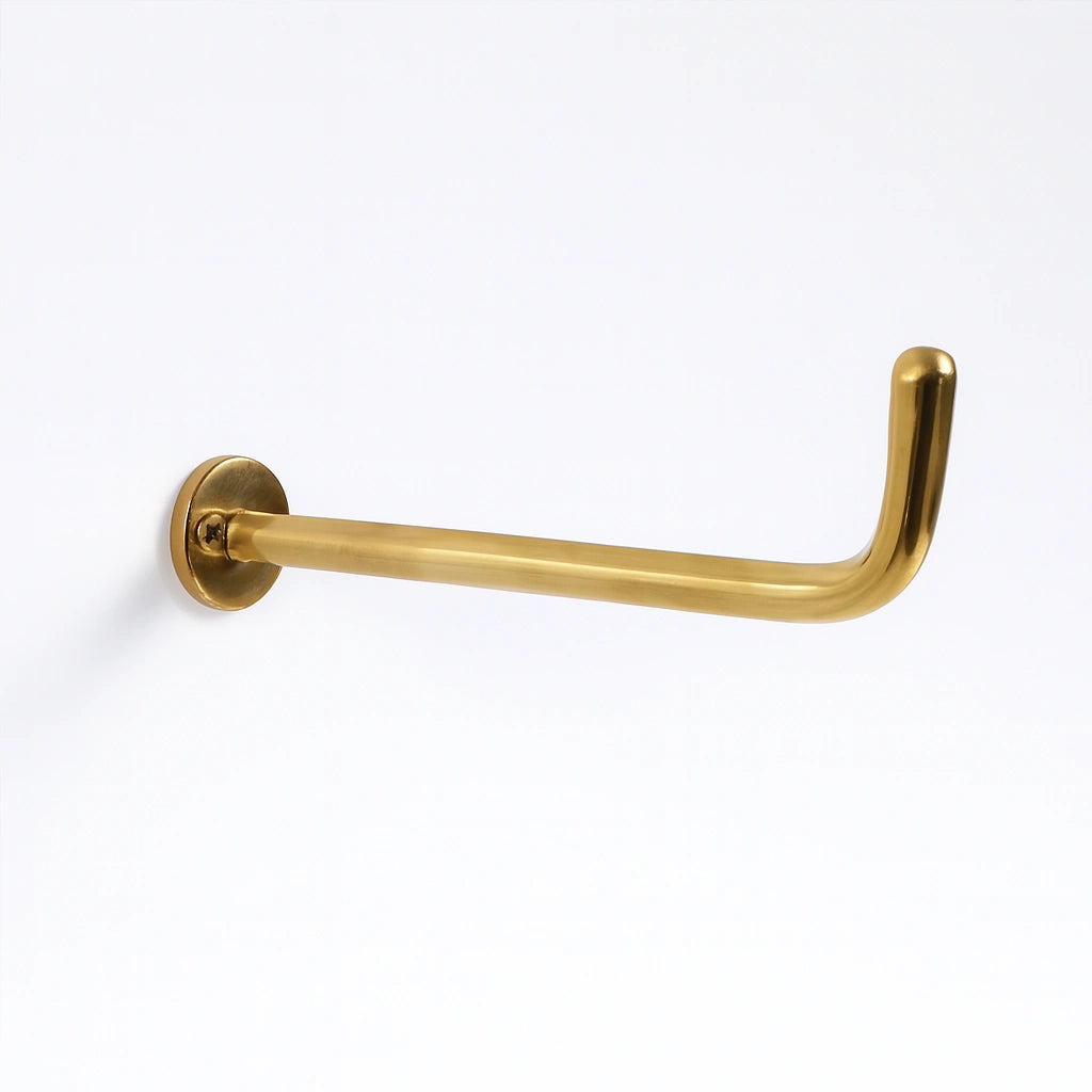 Long Unlacquered Brass Hooks With Small Backplate