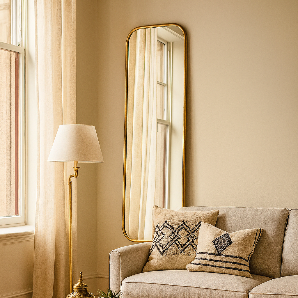 Full Length Mirror, Handcrafted Hanging Brass Large Wall Mirror