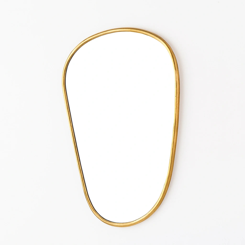 Handcrafted Unlacquered Brass Mirror