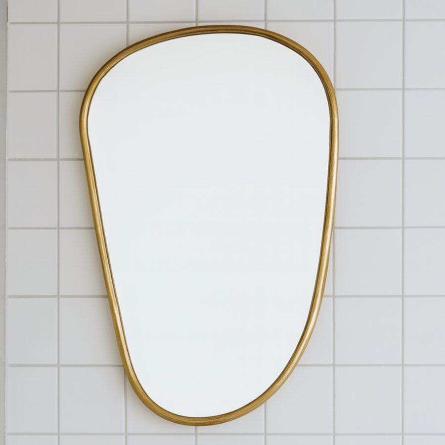 Handcrafted Unlacquered Brass Mirror