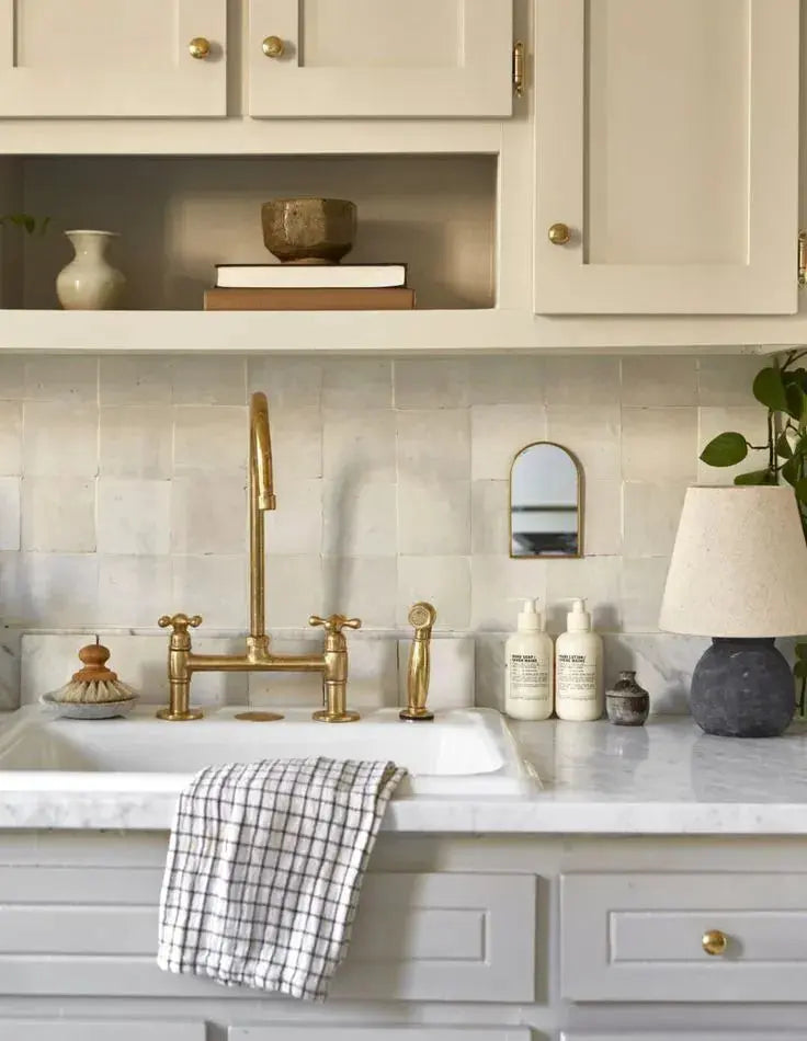 Unlacquered Brass in Kitchen and Bathroom Design AtlasFinest