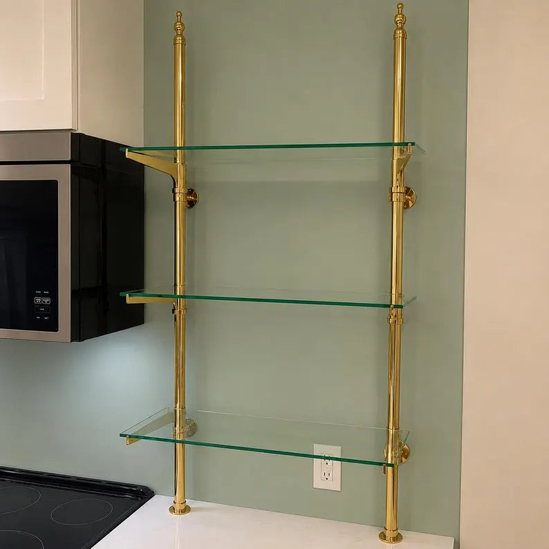 Solid Brass Floating Shelves & Brackets