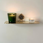 Engraved Unlacquered Brass Shelf 