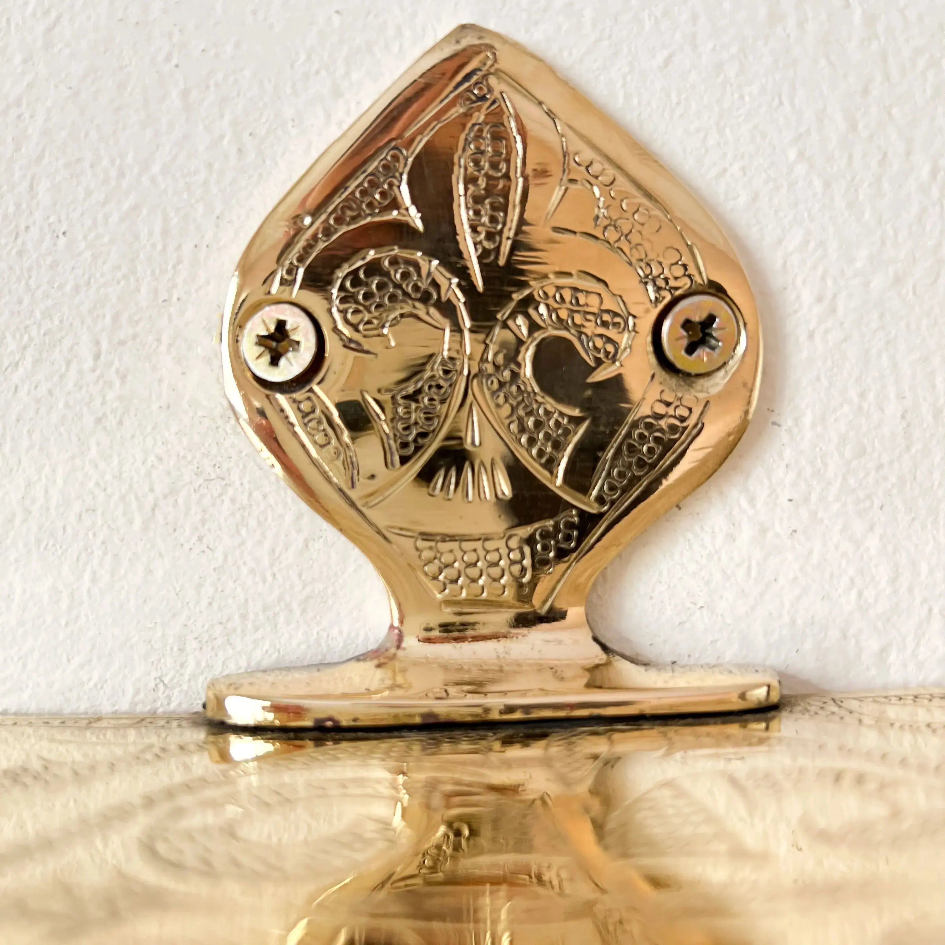 Engraved Unlacquered Brass Shelf 