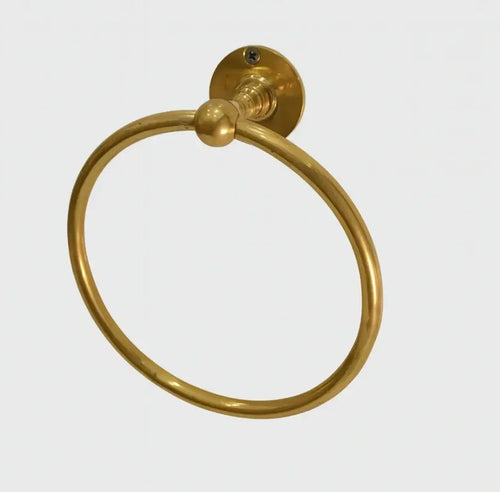 6″ Unlacquered Brass Towel Holder Ring