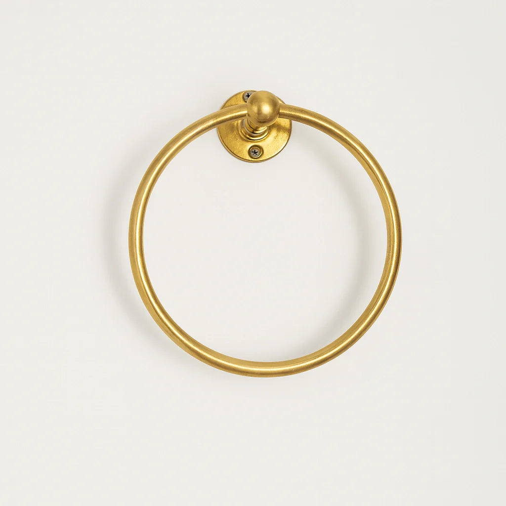 6″ Unlacquered Brass Towel Holder Ring