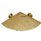 Unlacquered Brass Corner Shelf - AtlasFinest