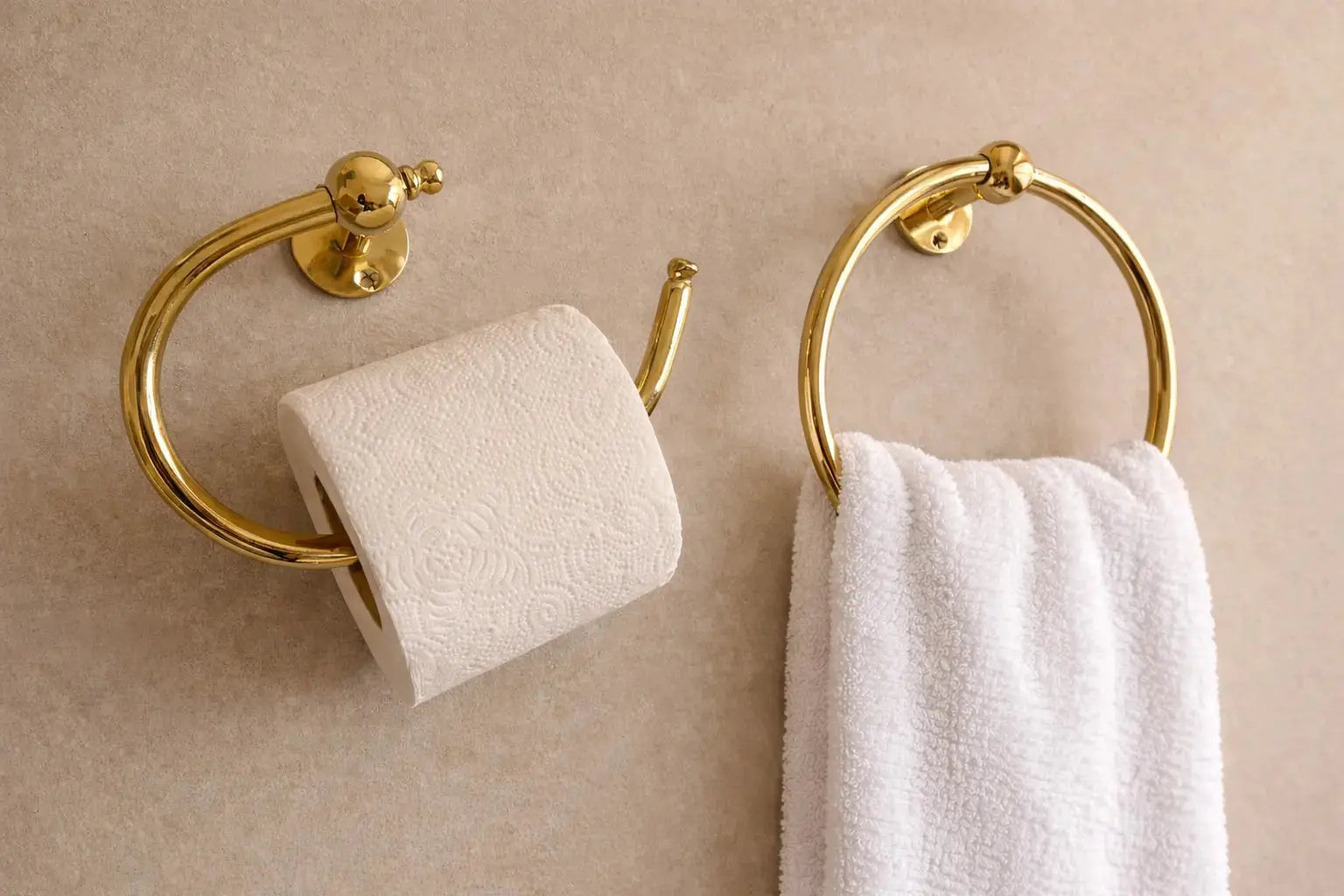Unlacquered Brass Bathroom Hardware Set bathroom brass hardware - AtlasFinest