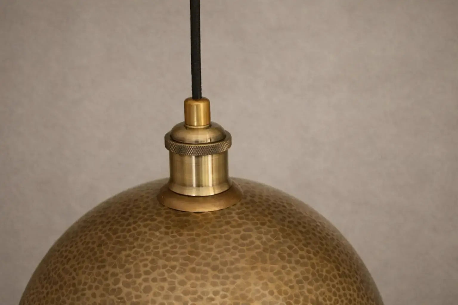 Hammered Brass Pendant Light Sphere - AtlasFinest