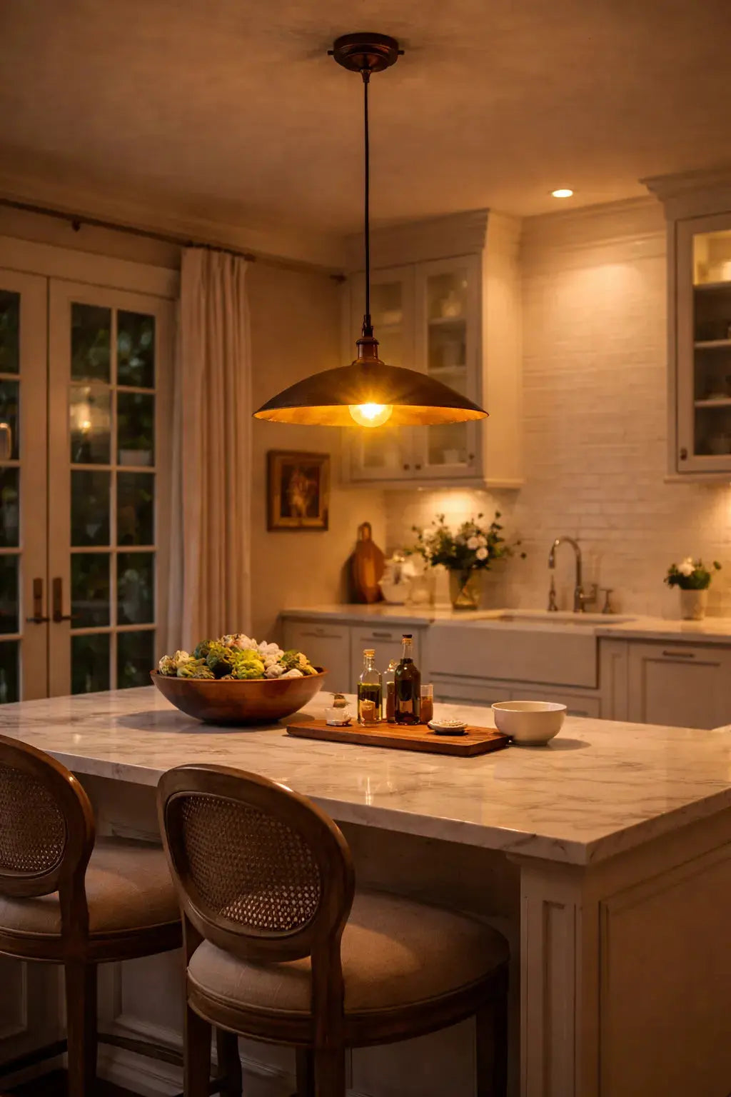 Low Profile Hammered Bronze Pendant Light Pendant Lighting - AtlasFinest