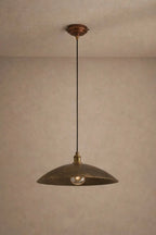 Low Profile Hammered Bronze Pendant Light Pendant Lighting - AtlasFinest