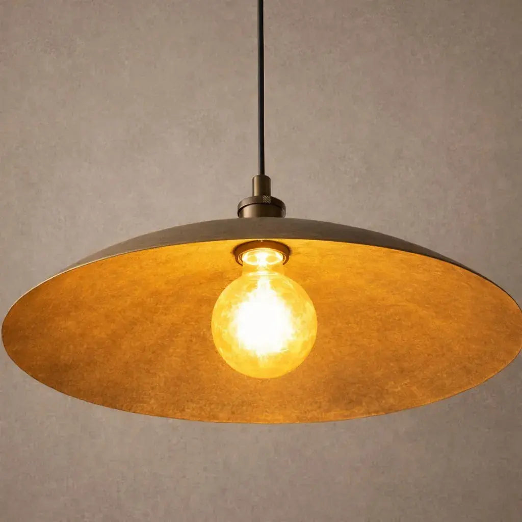 Low Profile Hammered Bronze Pendant Light Pendant Lighting - AtlasFinest
