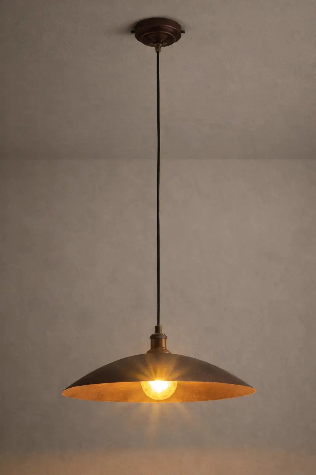 Low Profile Hammered Bronze Pendant Light Pendant Lighting - AtlasFinest