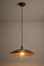 Low Profile Hammered Bronze Pendant Light Pendant Lighting - AtlasFinest