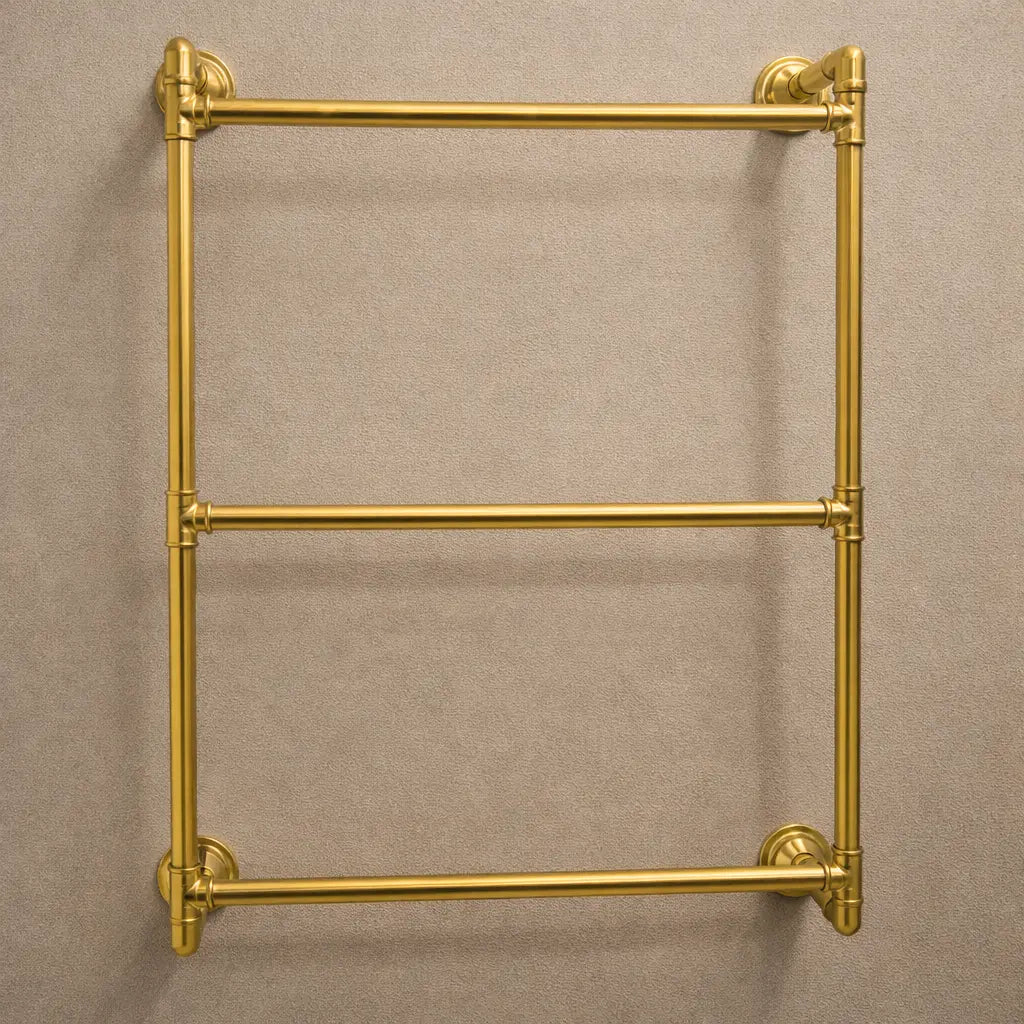 Unlacquered Brass Shower Towel Rack Bathroom Brass Hardware - AtlasFinest