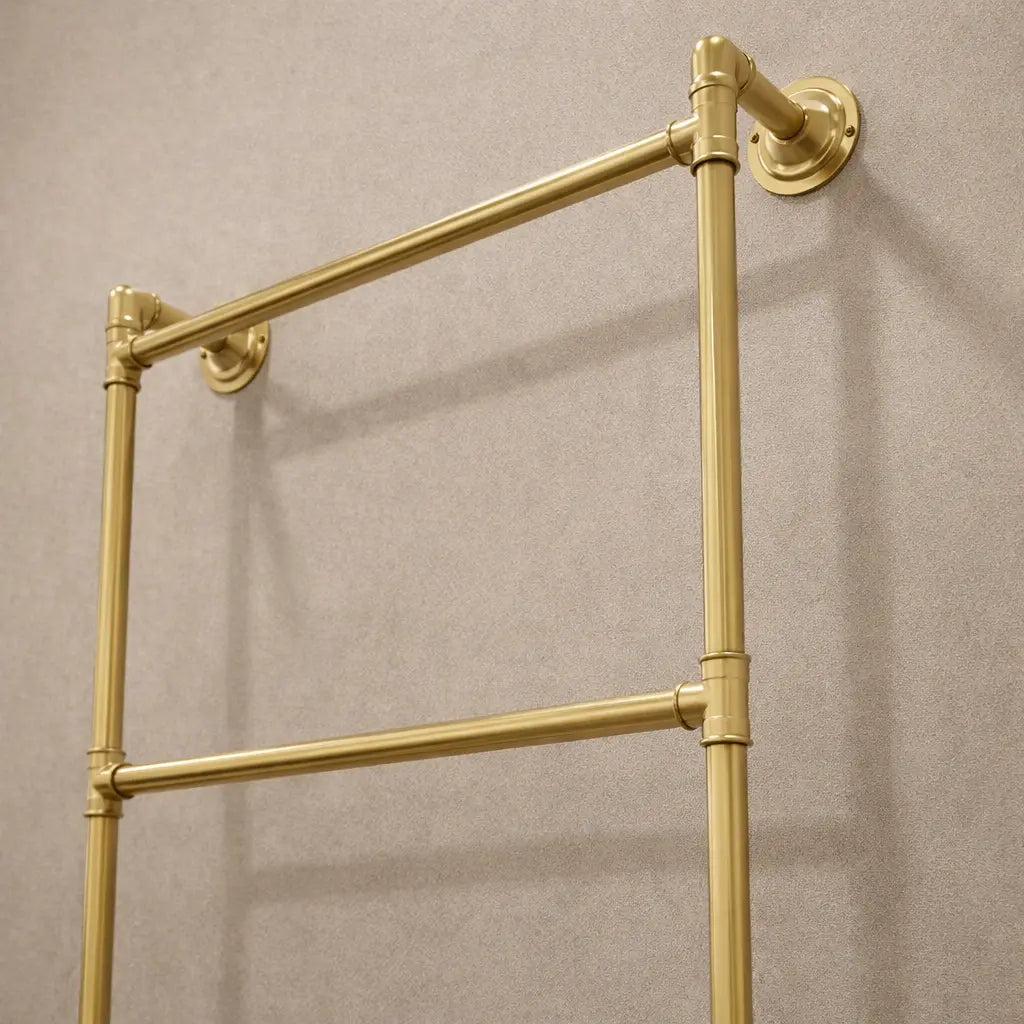 Unlacquered Brass Shower Towel Rack Bathroom Brass Hardware - AtlasFinest