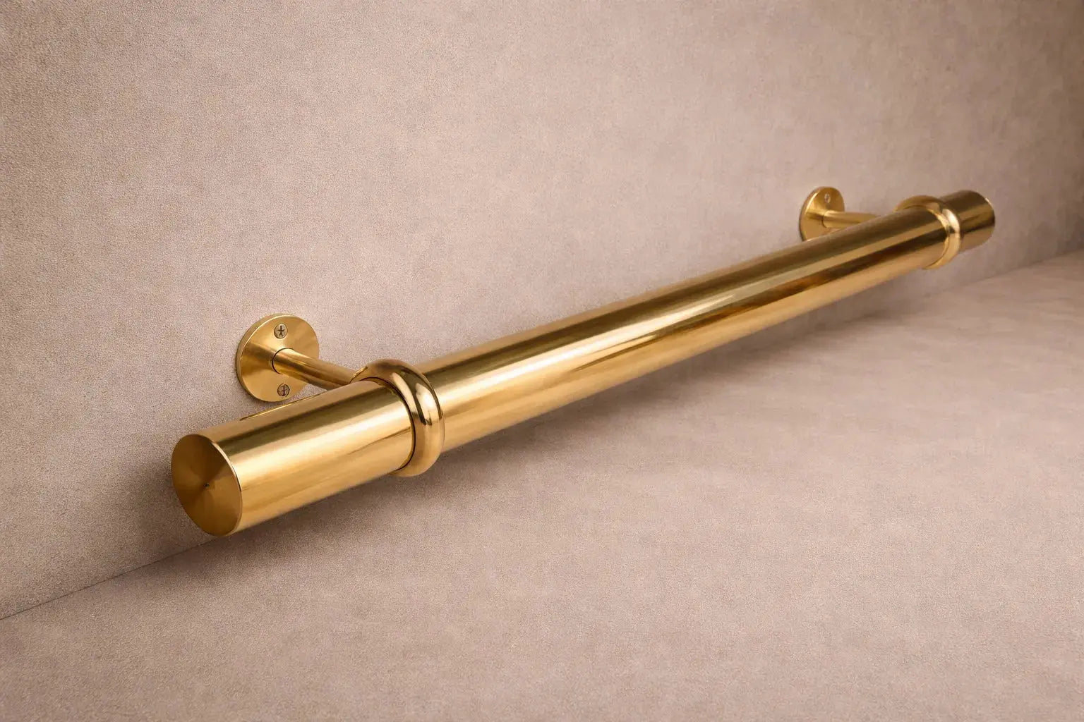 Solid Brass Foot Rail Bar – 50mm Unlacquered Bathroom Brass Hardware - AtlasFinest