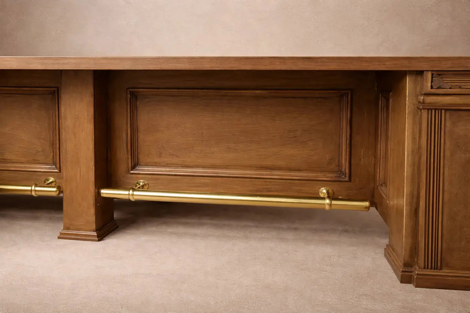 Solid Brass Foot Rail Bar – 50mm Unlacquered Bathroom Brass Hardware - AtlasFinest