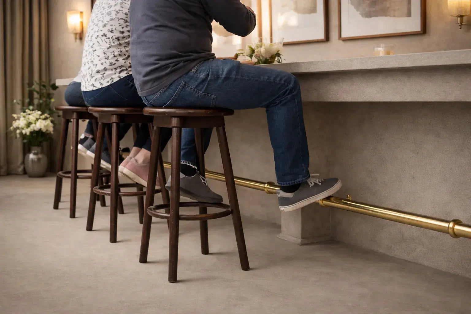 Solid Brass Foot Rail Bar – 50mm Unlacquered Bathroom Brass Hardware - AtlasFinest