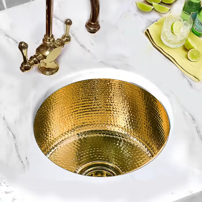 Round Brass Kitchen Sink