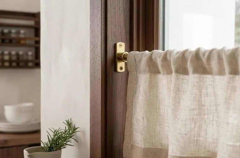 Unlacquered Brass Café Curtain Rod