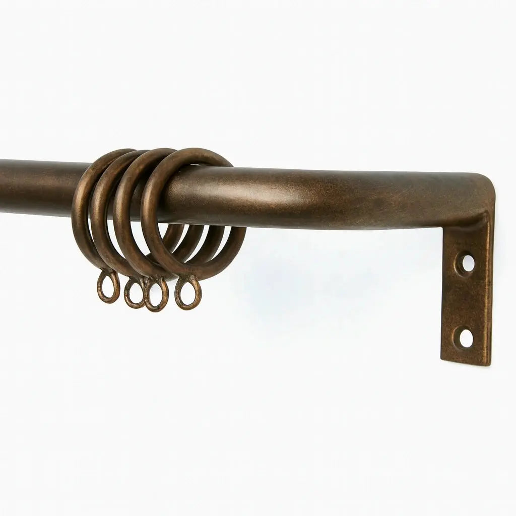 Antique Bronze French Return Curtain Rod - Unlacquered Brass - AtlasFinest