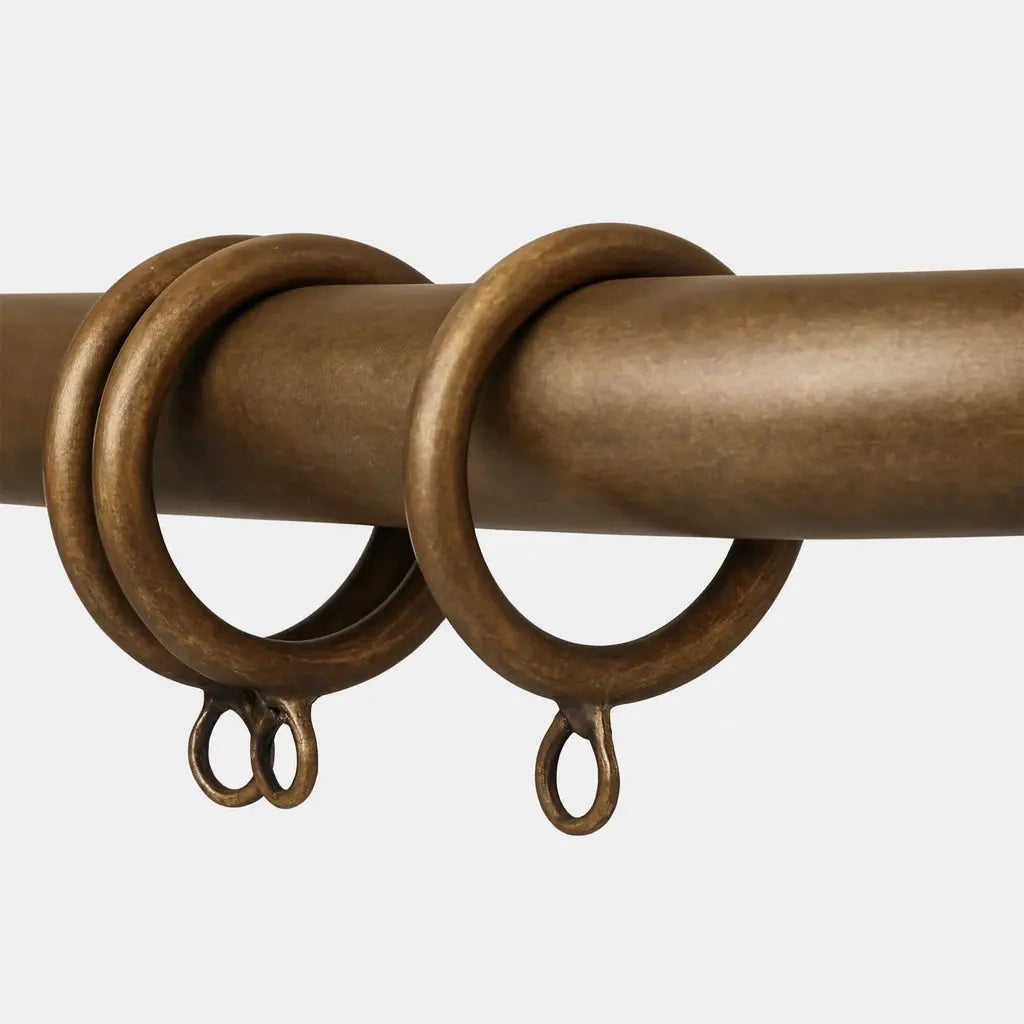 Antique Bronze French Return Curtain Rod - Unlacquered Brass - AtlasFinest