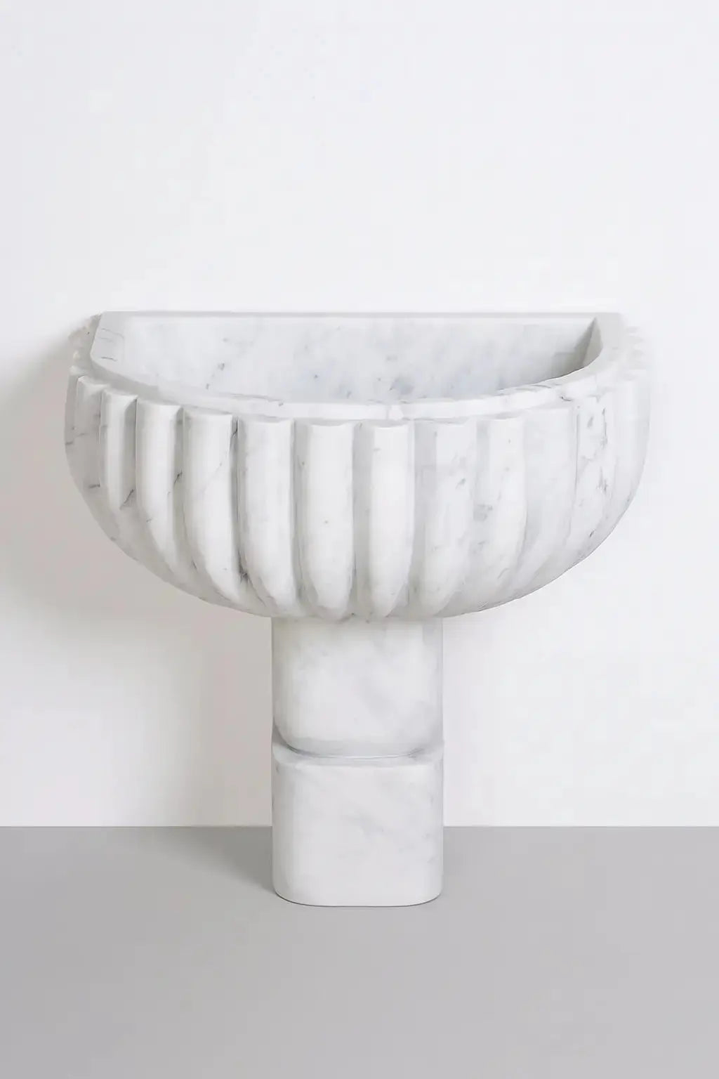 Freestanding Moroccan White Marble Sink - AtlasFinest
