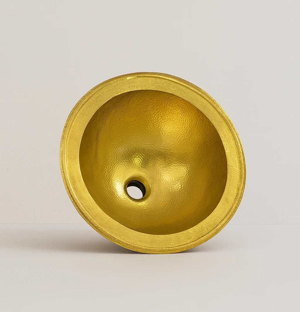 Hammered Round Brass Sink