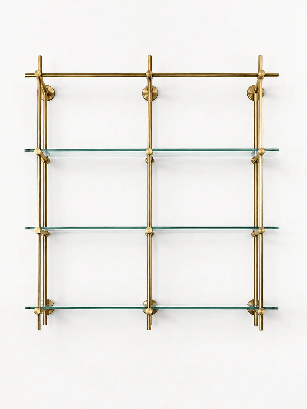 Unlacquered Brass Shelving,
