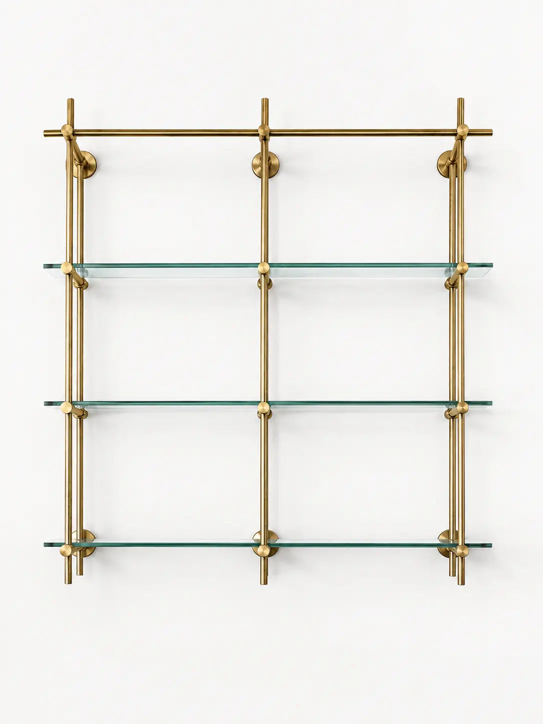 Unlacquered Brass Shelving,