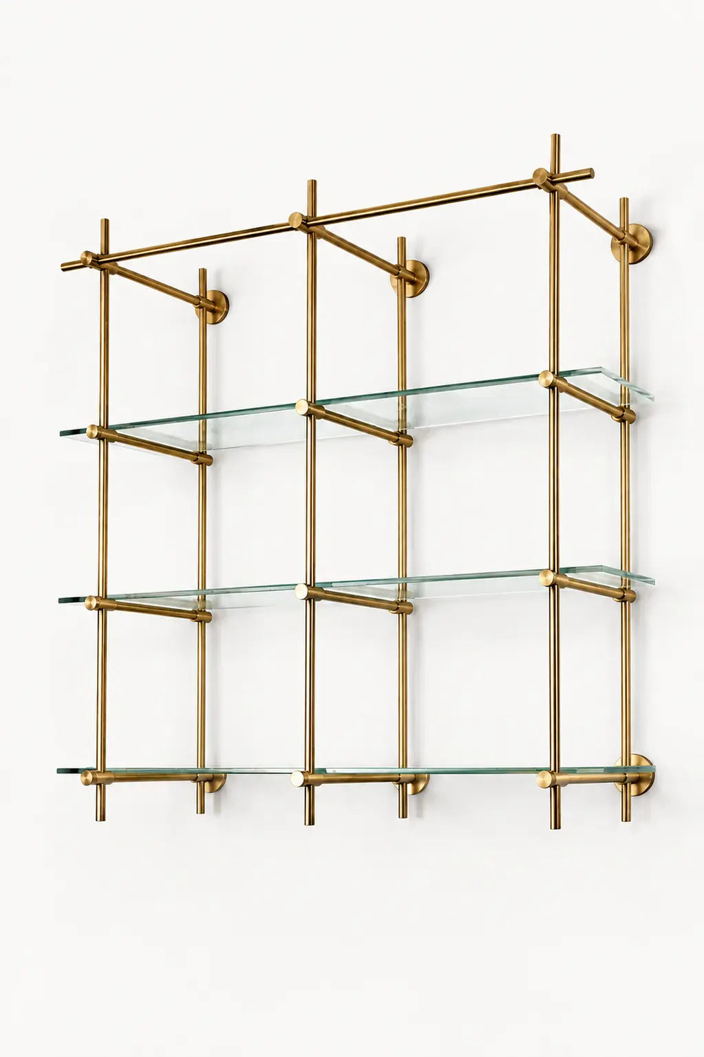 Unlacquered Brass Shelving,