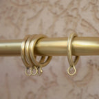 Unlacquered Brass Cafe Curtain Rod With Solid Brass Rings - AtlasFinest