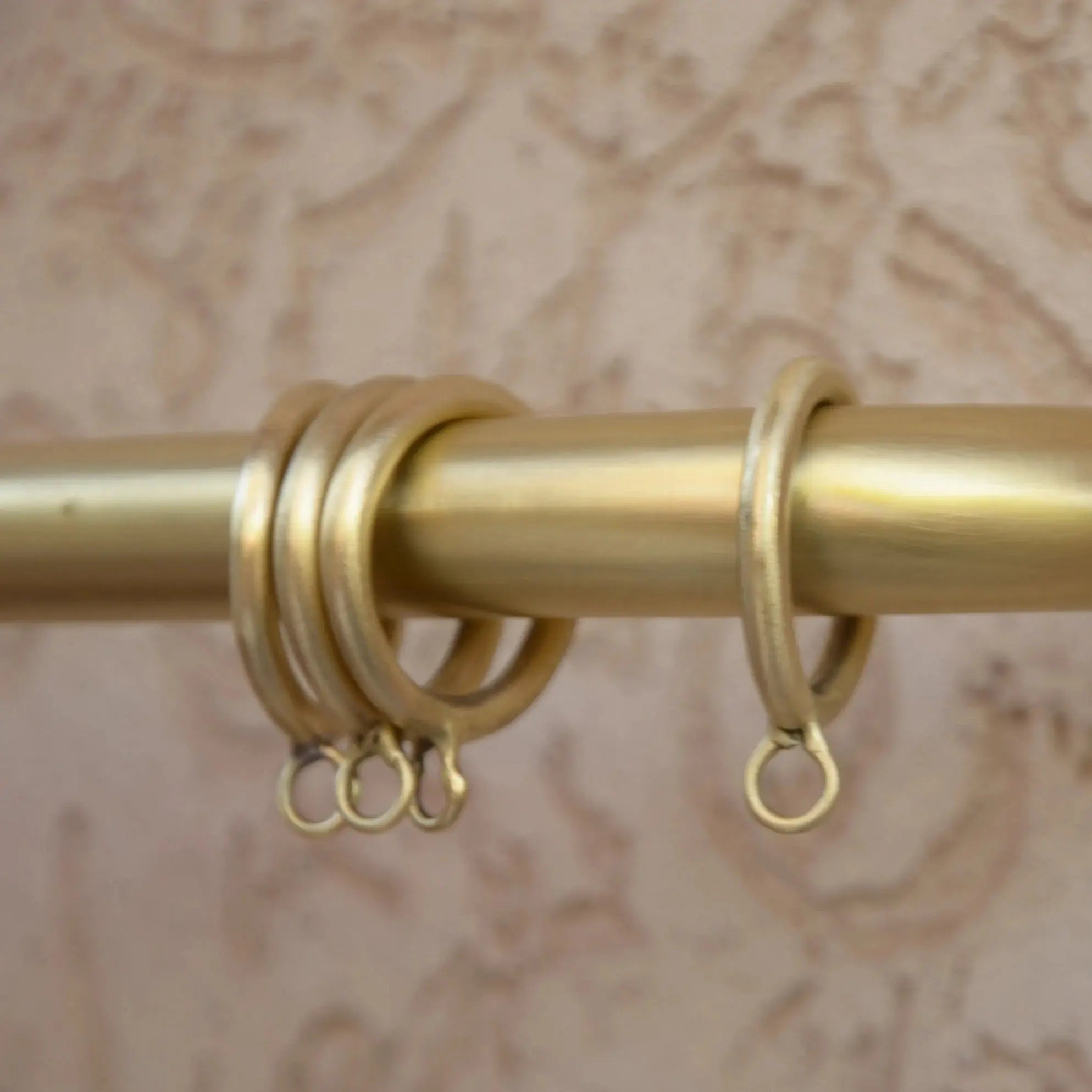 Unlacquered Brass Cafe Curtain Rod With Solid Brass Rings - AtlasFinest