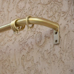 Unlacquered Brass Cafe Curtain Rod With Solid Brass Rings - AtlasFinest