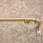 Unlacquered Brass Cafe Curtain Rod With Solid Brass Rings - AtlasFinest
