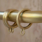 Unlacquered Brass Cafe Curtain Rod With Solid Brass Rings - AtlasFinest