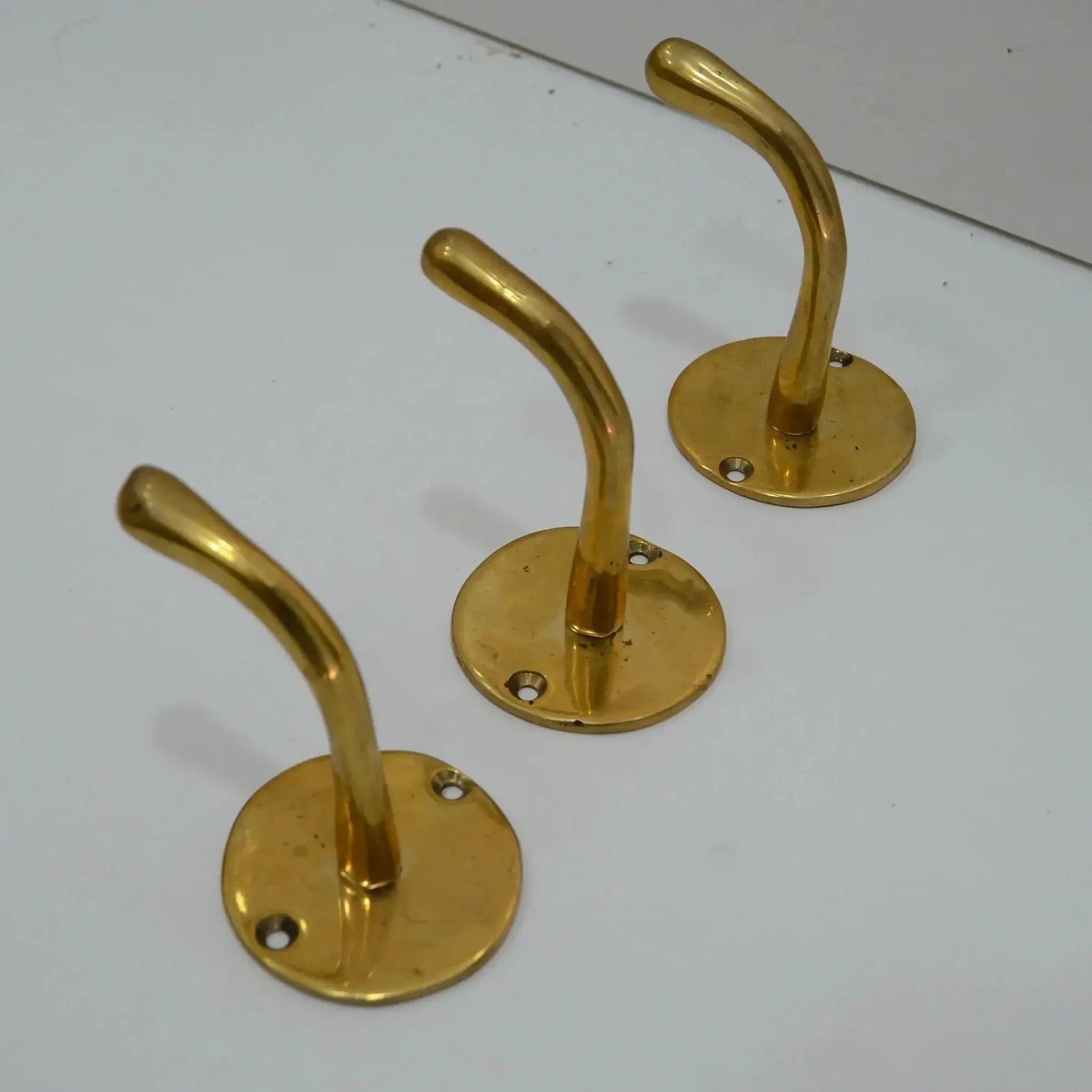 Unlacquered Brass Sets Of Hooks For Wall And Door, DDP shipping - AtlasFinest