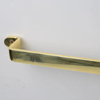 Flat Unlacquered Brass Pot Rack with S-Hooks - AtlasFinest