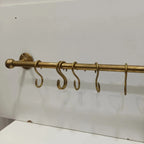 Unlacquered Brass Pot Rack, Solid Brass Kitchen Pot Rail - AtlasFinest