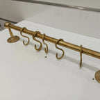 Unlacquered Brass Pot Rack, Solid Brass Kitchen Pot Rail - AtlasFinest