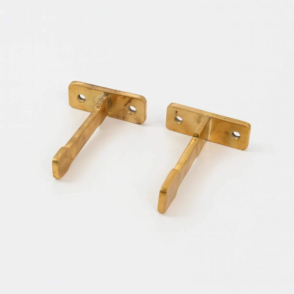 T-Shape Solid Unlacquered Brass Wall Support