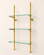 Brass Bistro Shelving, Kitchen Open Shelving, Unlacquered Brass Display Shelving