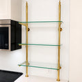Brass Bistro Shelving, Kitchen Open Shelving, Unlacquered Brass Display Shelving