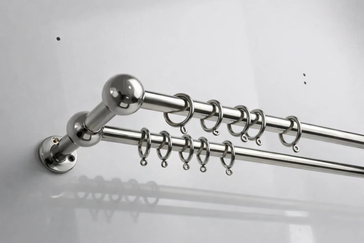 Solid Brass Double Curtain Rod,Nickel Finish– 20 mm Diameter